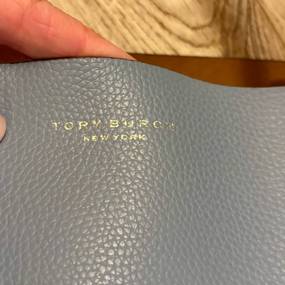 Tory Burch Perry Triple Compartment Light Blue Tote - Picture 3 of 13